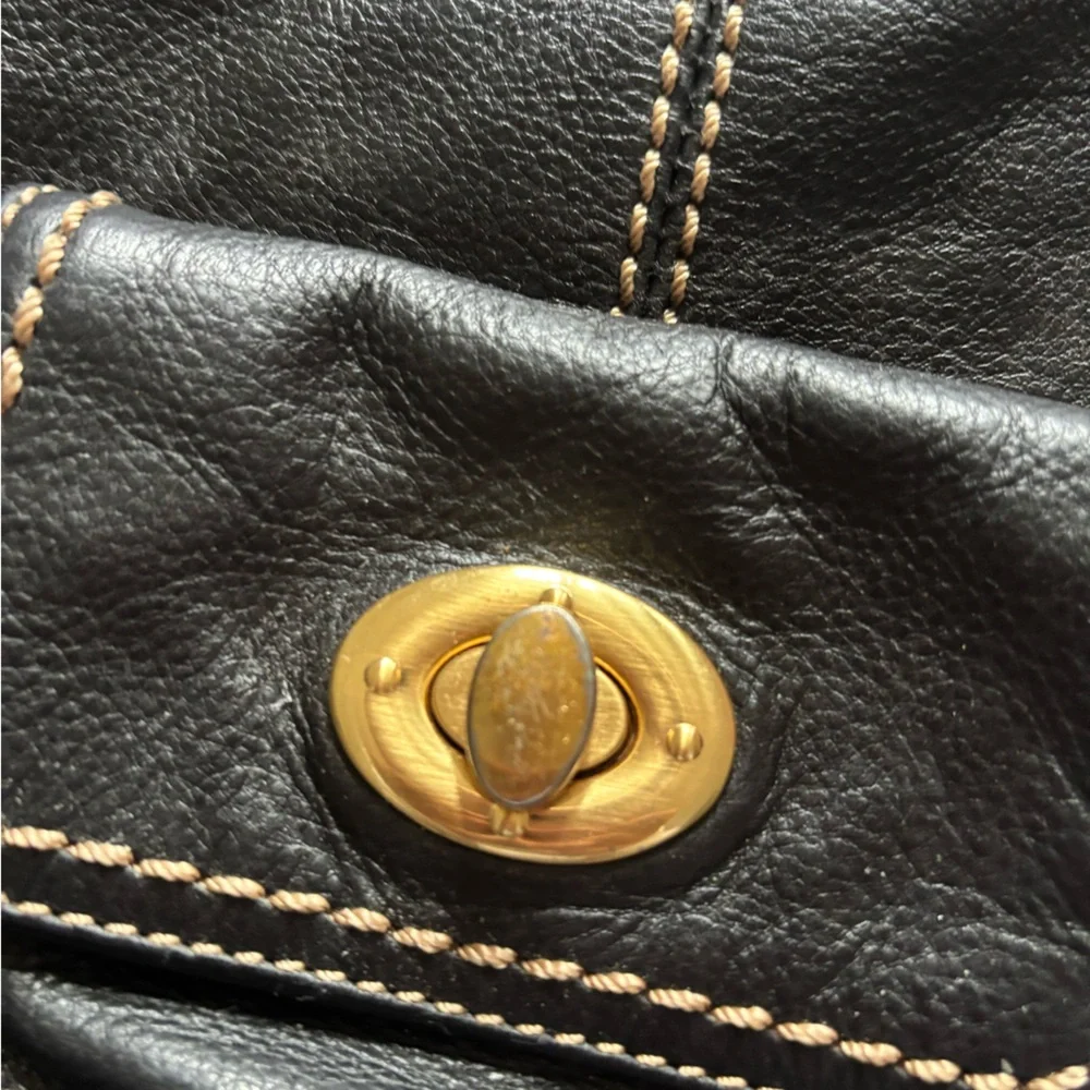 ⭐️THE SAK BLACK GENUINE LEATHER BOHO TOTE HOBO SHOULDER BAG HANDBAG PURSE⭐️